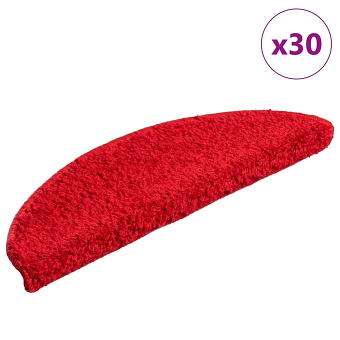 vidaXL - Trapmatten - 30 - st - 56x17x3 - cm - Rood - Halfrond