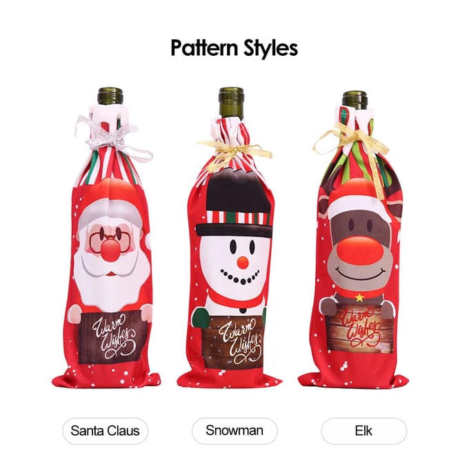 Sac à main pour bouteilles de vin en style Natali avec motif imprimé Babbo Snowman black