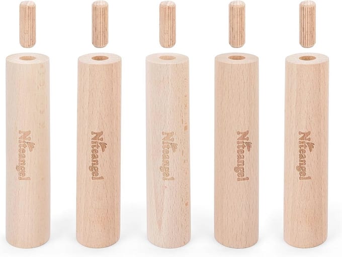 Beukenstelten voor hamsterlabyrinten en platforms - Set van 5 verlengde palen (13 cm)