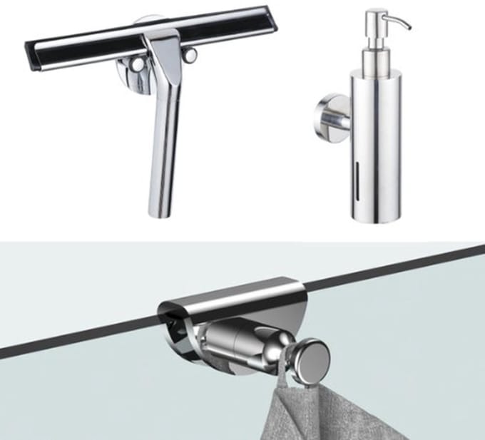 FugaFlow Eccelente Acces accessoireset - glaswisser - zeepdispenser - handdoekhaak - chroom