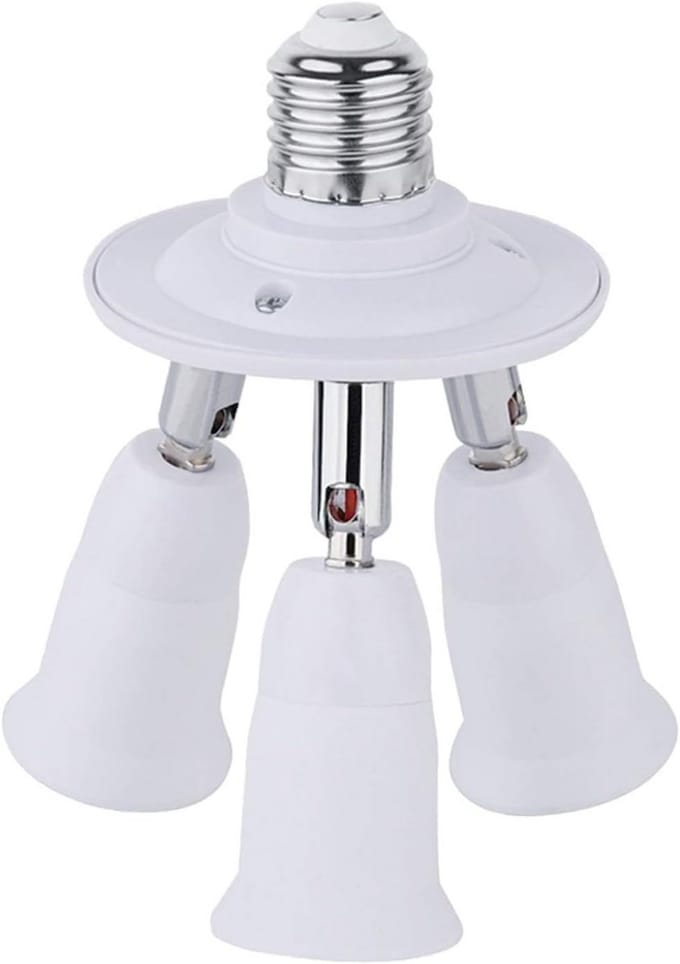 Verstelbare Drievoudige E27-fitting voor LED-lampen - 360 graden Draaibare Lampadapter
