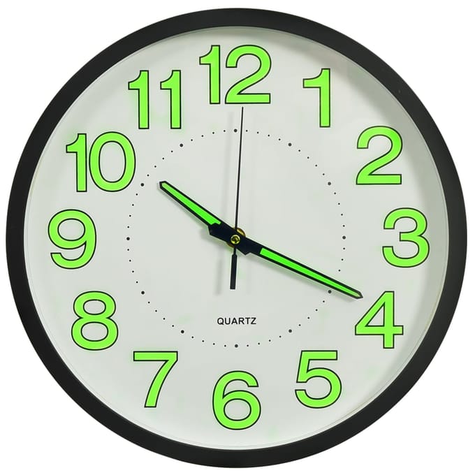 vidaXL - Wandklok - lichtgevend - 30 - cm - zwart