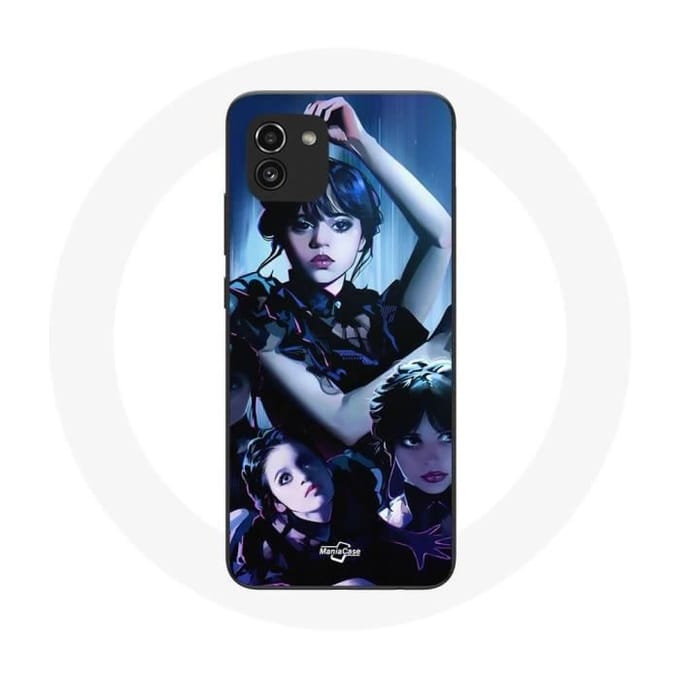 Coque - maniacase - Samsung Galaxy A03 - Noir - Mercredi Addams - Souple noir