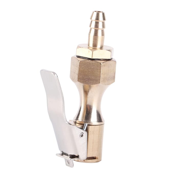 Messing Bandenpomp Vergrendelende Opzetstuk Luchtcompressor Pomp Adapter met 6,5 mm Slangtule Connector beige