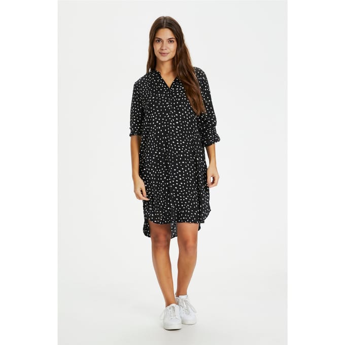 Jurk Regular fit black white