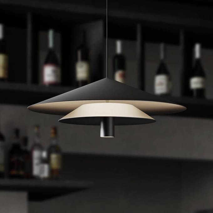 Karman LED hanglamp ASSO, zwart, metaal, Ø 42 cm