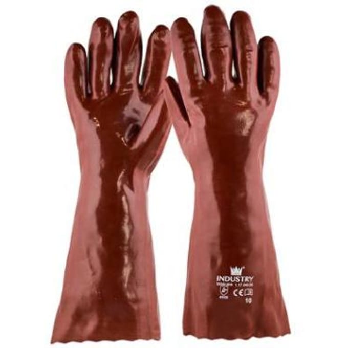 Handschoen PVC rood, 400 mm