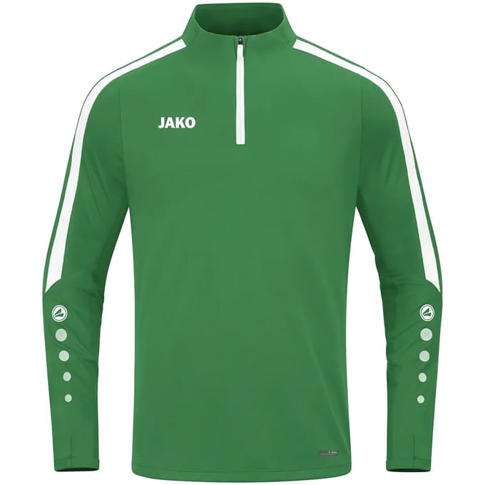 Jako Power Ziptop Heren - Sportgroen / Wit | Maat: S