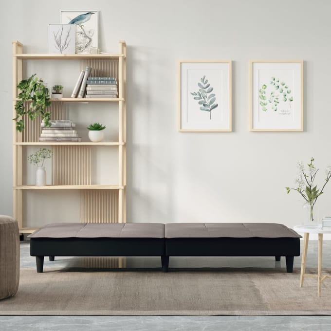 vidaXL - Slaapbank - stof - taupe