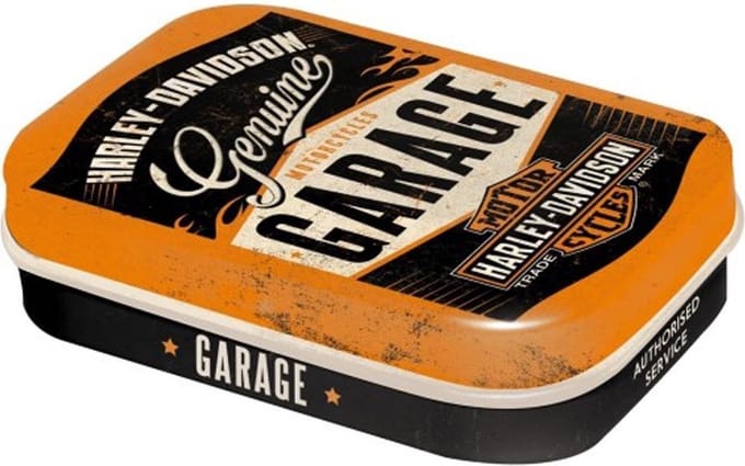 Mint box Harley Davidson Garage | Nostalgic Art pepermuntdoosje 4 x 6 cm