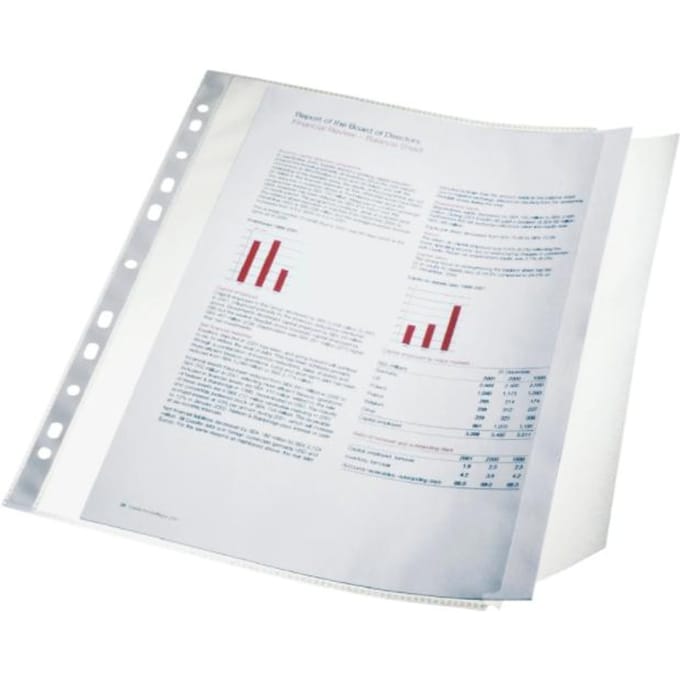 Esselte A4 documenthoezen, 90mic, 10 stuks, met klep