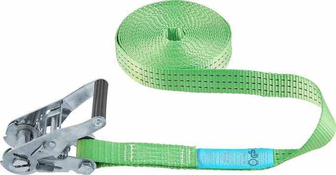 Sjorband 8 m x 38 mm - 3000 kg maximale belastbaarheid - Polyester ladingbeveiliging met spanratel