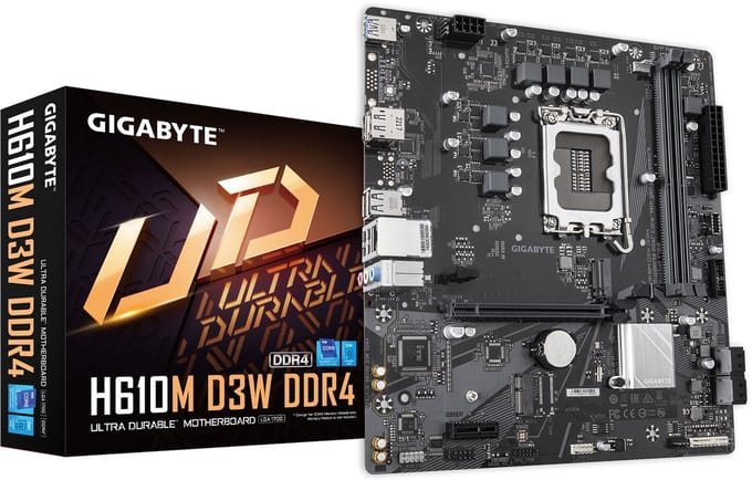 GIGABYTE H610M D3W DDR4 Moederbord - Intel H610 - Intel LGA1700 - DDR4 RAM - Micro-ATX
