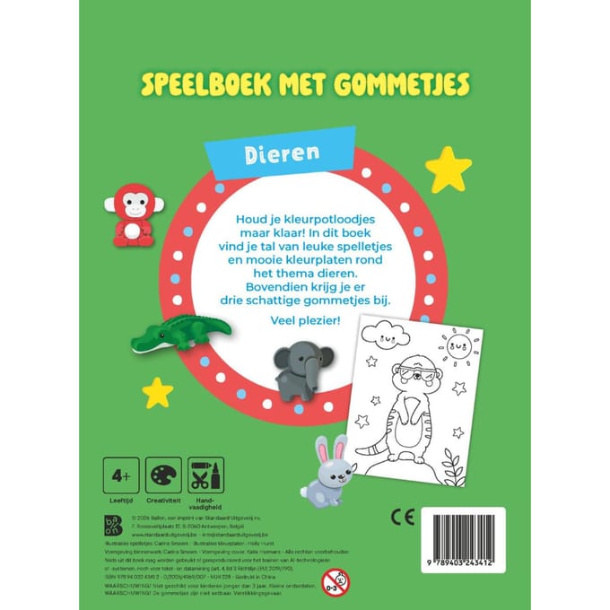 Speelboek Met Gommetjes: Dieren
