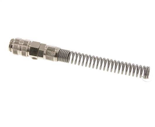 Vernikkeld Messing DN 5 Luchtkoppeling Snelkoppeling 6x8 mm Push-On Buigbescherming Double Shut-Off - CLS5-NPS-BN-SV-6