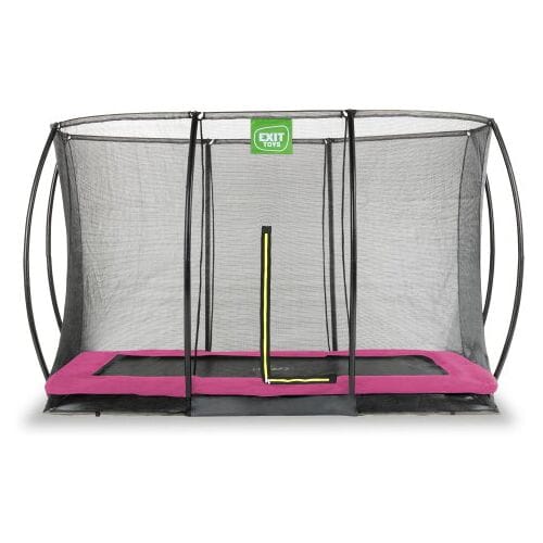 EXIT Silhouette Trampoline 214x305cm - met Veiligheidsnet - Inground - Rechthoekig - Voor Kinderen - Roze