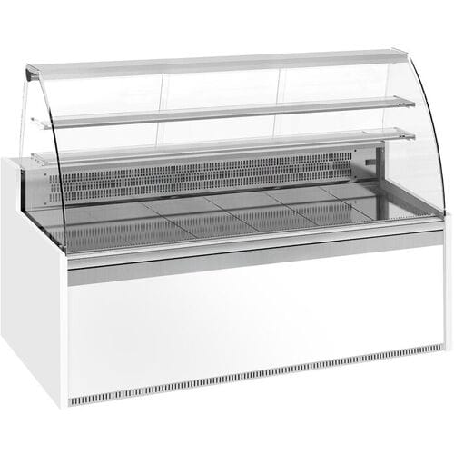 GGM Gastro Kühl- & Kuchentheke - 1930mm - mit 2 Ablagen Wit / Zilver