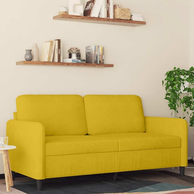 vidaXL - Tweezitsbank - 140 - cm - fluweel - geel
