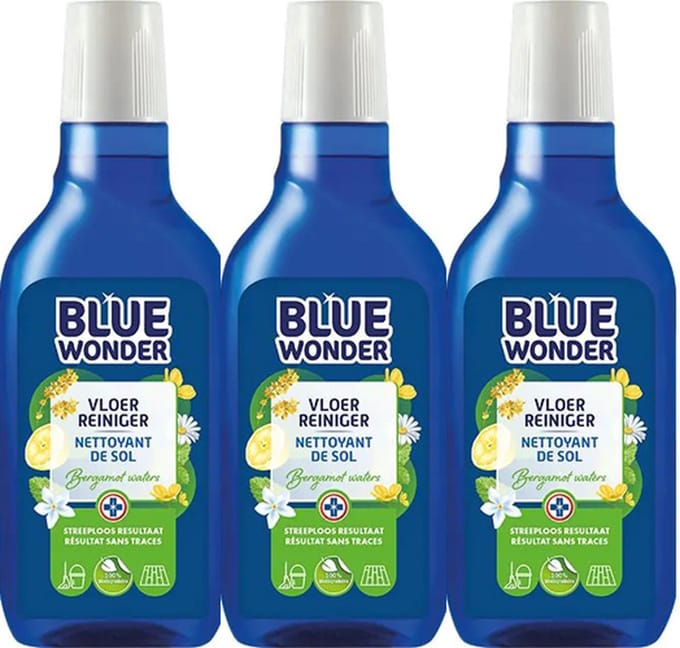 Blue Wonder Vloerreiniger 3-pack met doseerdop en KD spons®