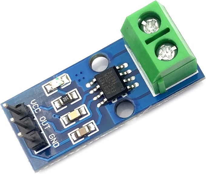 ACS712ELC 20A Stroomsensor Module | Hoge Gevoeligheid tot 20A | Eenvoudige Integratie | Robuust Ontwerp, Groen, 27,4 mm x 11,8 mm groen