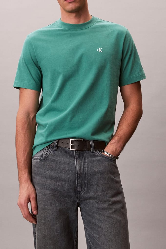 Calvin Klein Ss Easy Monogram Tee Wild Green Taglia: M | Magliette basic Outlet | Uomo | Verde