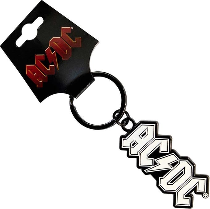 AC/DC - Logo Mono Sleutelhanger - Zilverkleurig/Wit