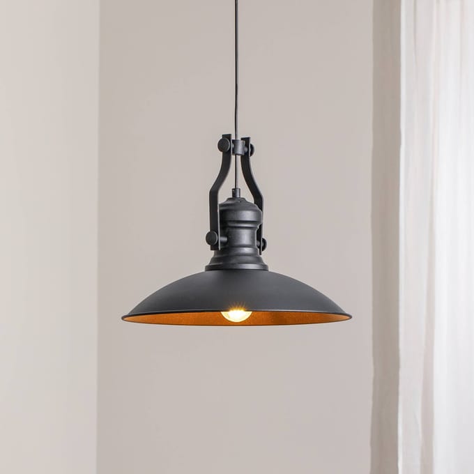 ROYALTECH Fimda hanglamp, zwart, Ø 41 cm, metaal, E27