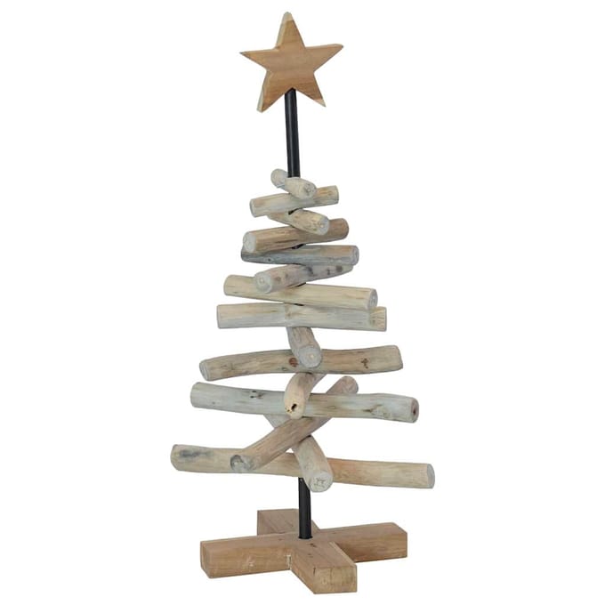 vidaXL - Kerstboom - Bruin - 60 - cm - Massief - teakhout