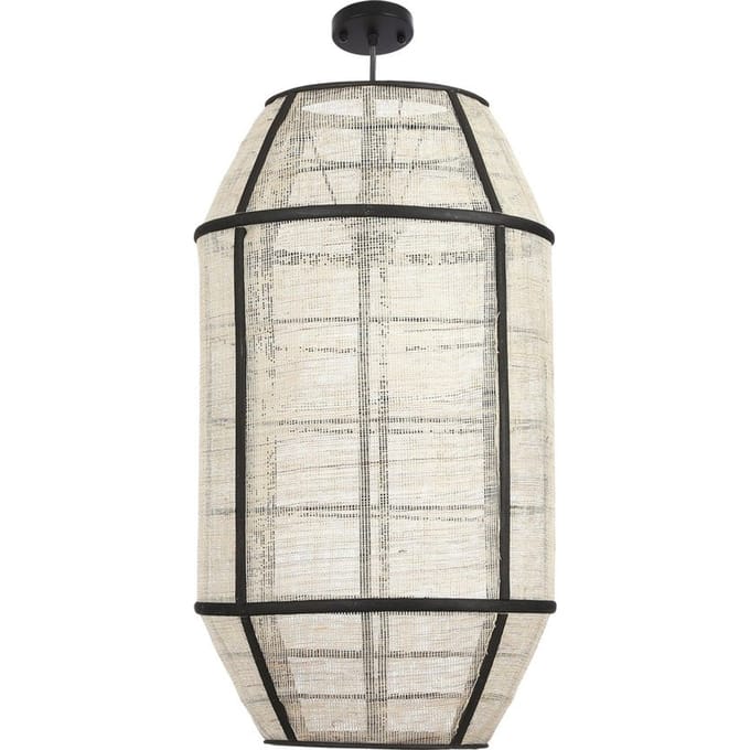 Mica Decorations Pella Hanglamp - H58 x Ø33 cm - Linnen - Off-white