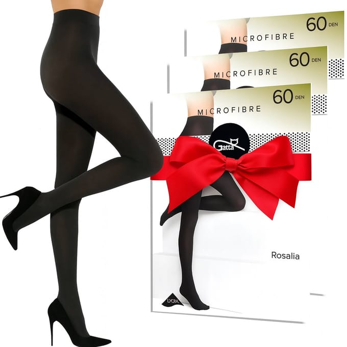 GATTA - Panty Dames - 60 DEN - Maat S - Microfibre - Rosalia - Zwart - (3 stuks)