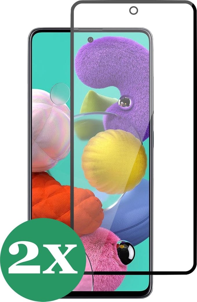 Screenprotector geschikt voor Samsung Galaxy A51 / A52 / A52s / S20 FE - Full Screen Protector Glas - 2 Stuks