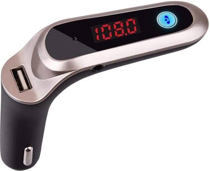 DrPhone FM7 - Bluetooth FM Transmitter – USB Poort - Carkit Autolader – Microfoon – Handsfree Bellen – Sigarettenplug - Goud