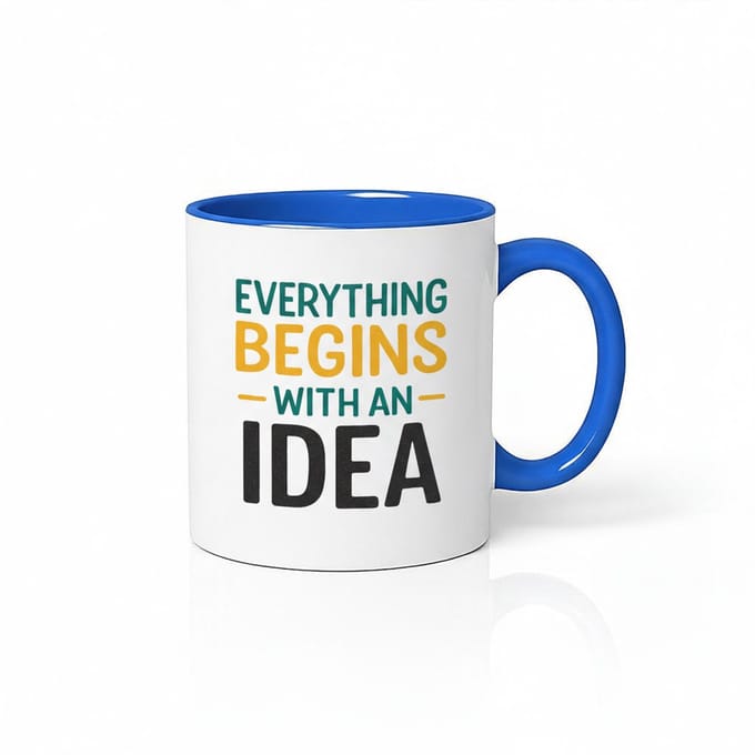Inspirerende Mok met Tekst "Everything Begins with an Idea" - Perfect Cadeau