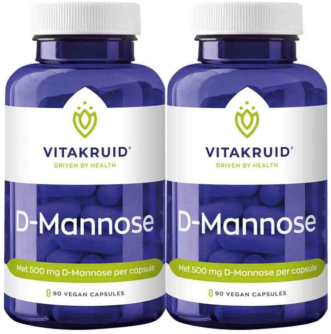 Vitakruid - D-Mannose 500 - 2 x 90 vegancapsules - Voordeelverpakking
