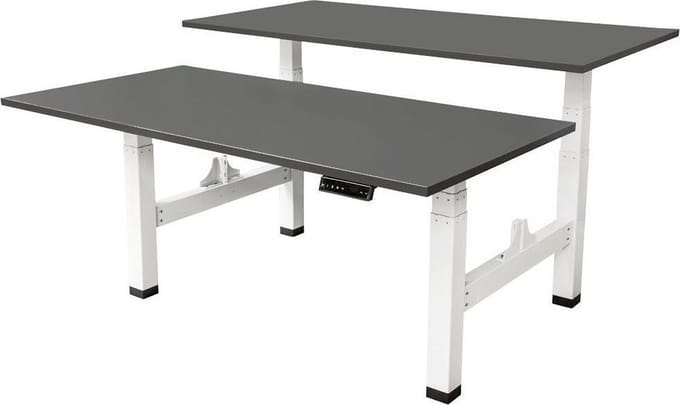 IVOL Elektrisch verstelbaar duo bureau 180x80 cm Two dual motor - Wit met Antraciet