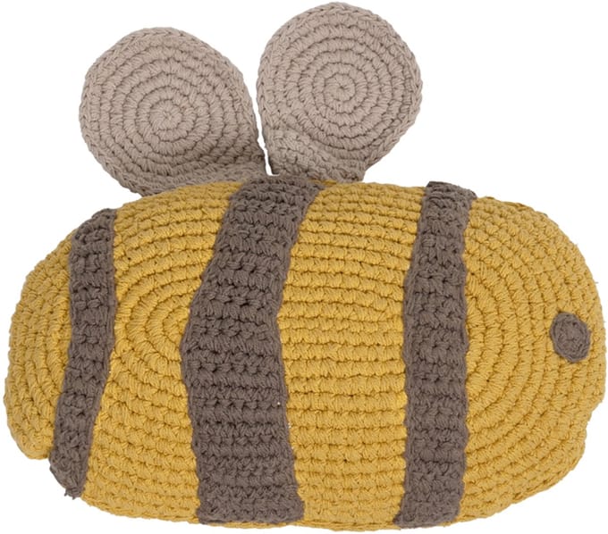 Kidsdepot Kussen - Bee - Geel/Bruin