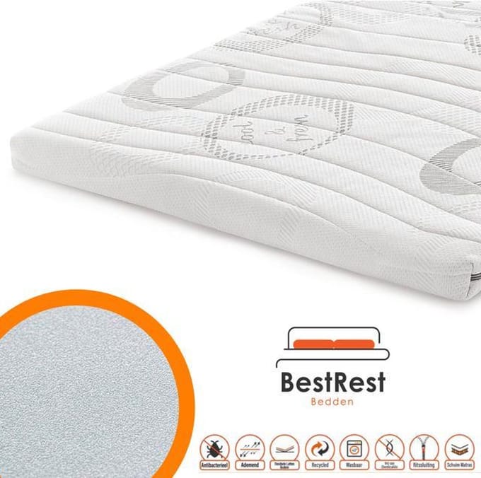 Topdekmatras Koudschuim Hybrid - Circa 7cm dik - 140x200cm