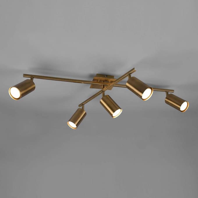 TRIO MARLEY - Plafondlamp - Oud messing - excl. 5x GU10 4,9 W - Zwenkbaar