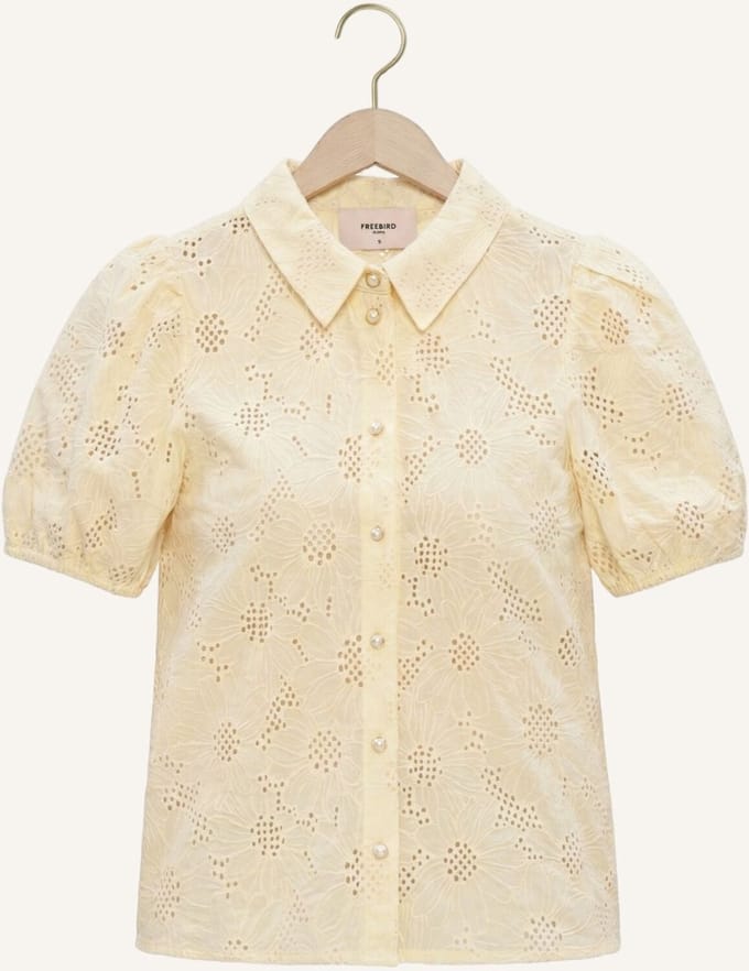 Freebird Wv-flower-embro-26-1 Dames - Jurken - Creme - Maat S