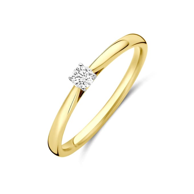 14K Bicolor Gouden Ring Lab Grown Diamant 0.10ct H SI – 4209127
