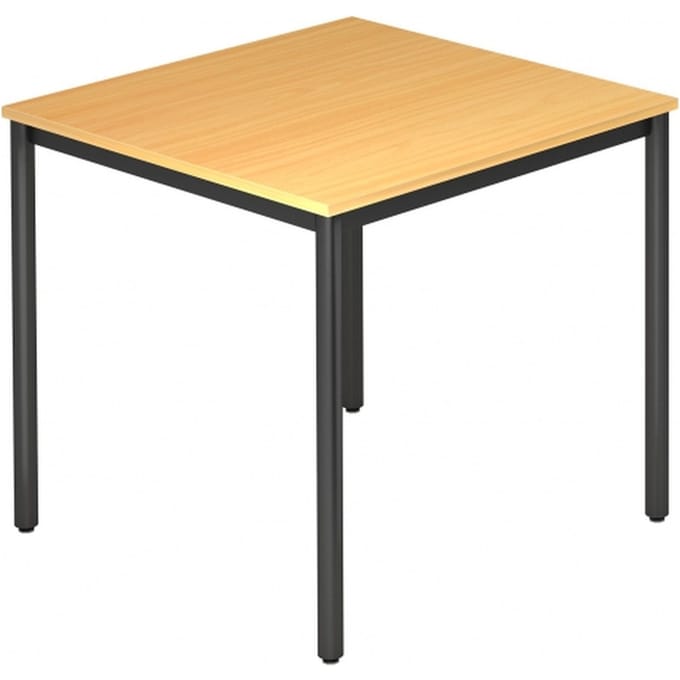 Vergadertafel DR08 »Barcelona« 80x80 cm vierkant onderstel zwart