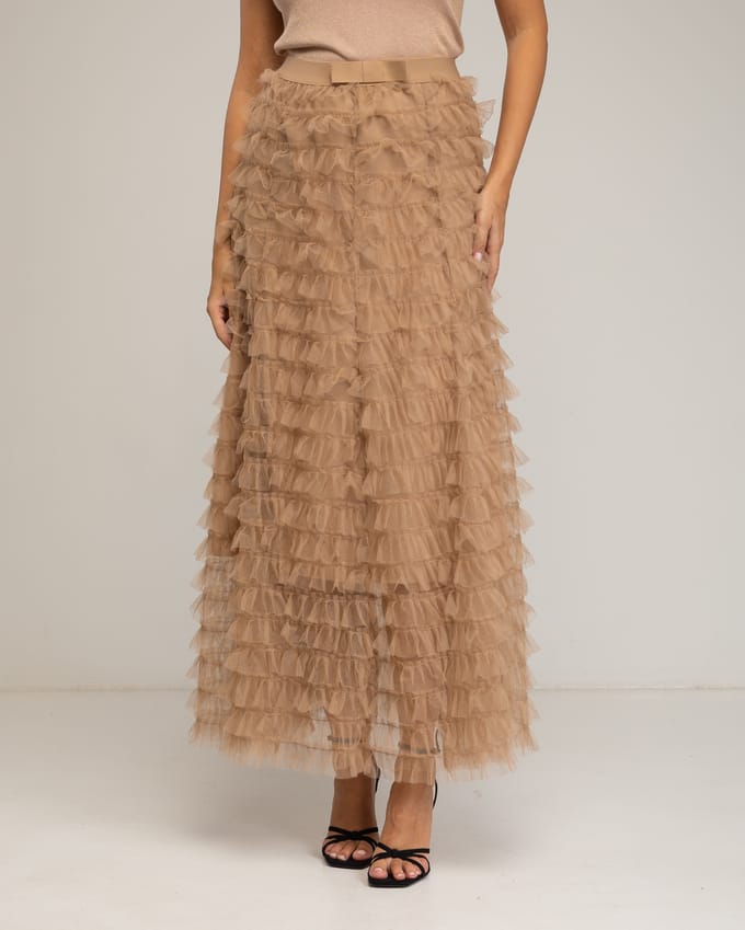 Lange rok met tule ruffles