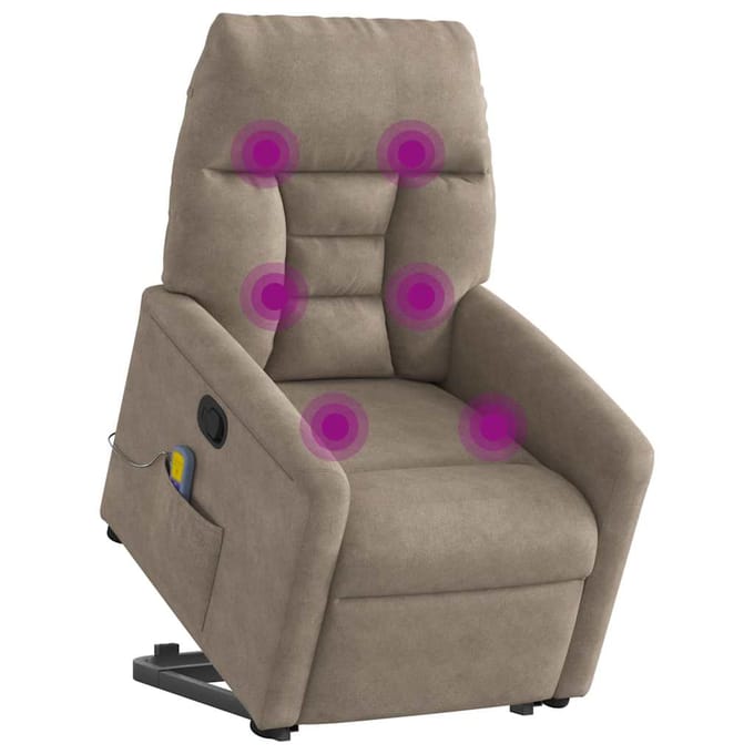 vidaXL - Sta-op-massagestoel - verstelbaar - microvezelstof - taupe