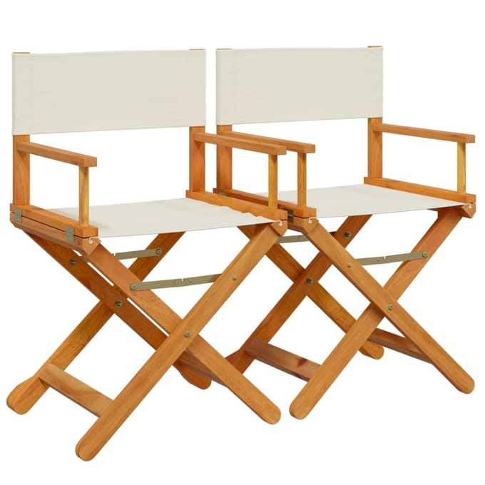 vidaXL - Regisseursstoelen - 2 - st - inklapbaar - stof - crèmewit