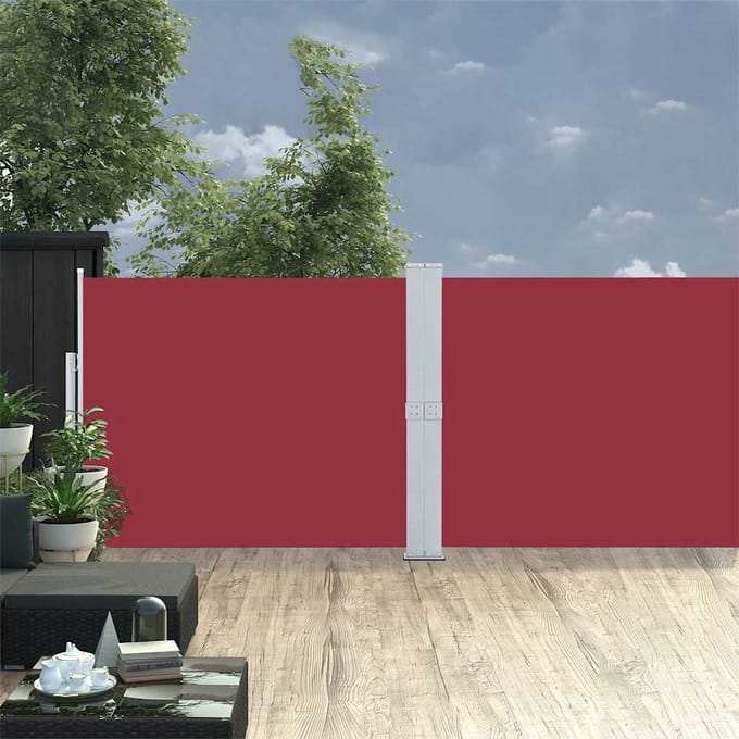 vidaXL - Tuinscherm - uittrekbaar - 140x1200 - cm - rood