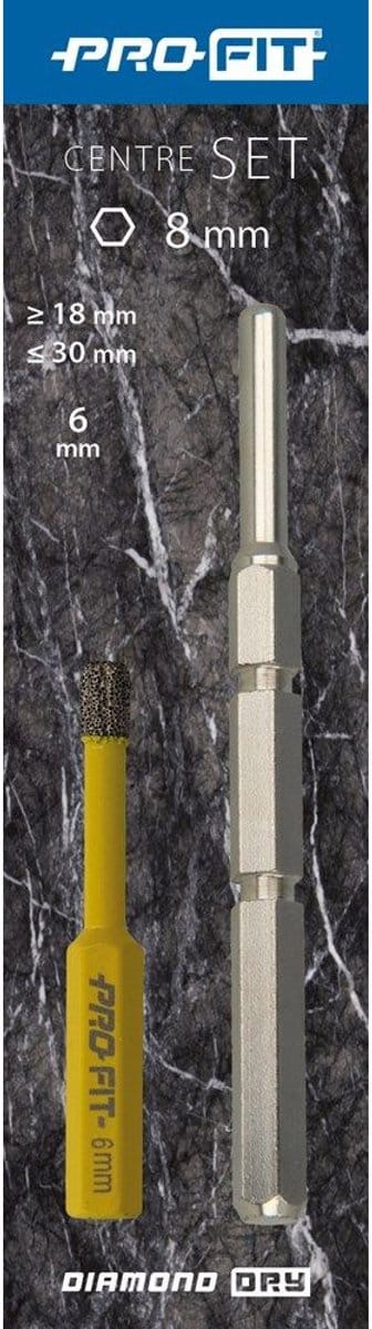 Profit centreerboor + centreerpen diamond dry - ø6mm - zeskant 8mm - DDC1DD