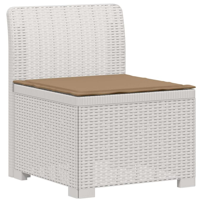 vidaXL - 4-Zitter - Tuin - Sofa - met - Kussens - Rattan - Look - PP - Wit