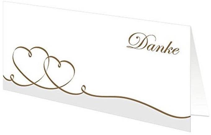 Bedankkaartjes met Swung Hearts - Goud - 25 Stuks