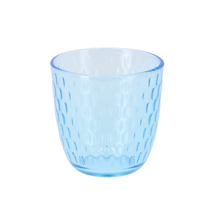 Bormioli Waterglas/drinkglas - blauw transparant met relief - 290 ml - één stuk