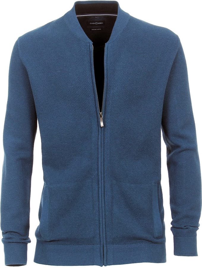 Casa Moda Vest Met Rits Organic Cotton 423981000-153 Blauw - M